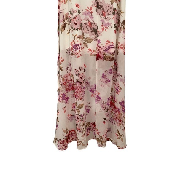 Wink Gal White Pink Floral Wrap Dress Romantic Wedding Summer Small‎ - Picture 10 of 12